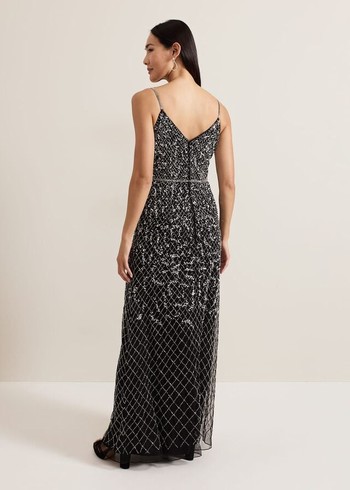 Phase Eight Alexia Sequin Embelished Dress Black Canada | KOEGMS-602